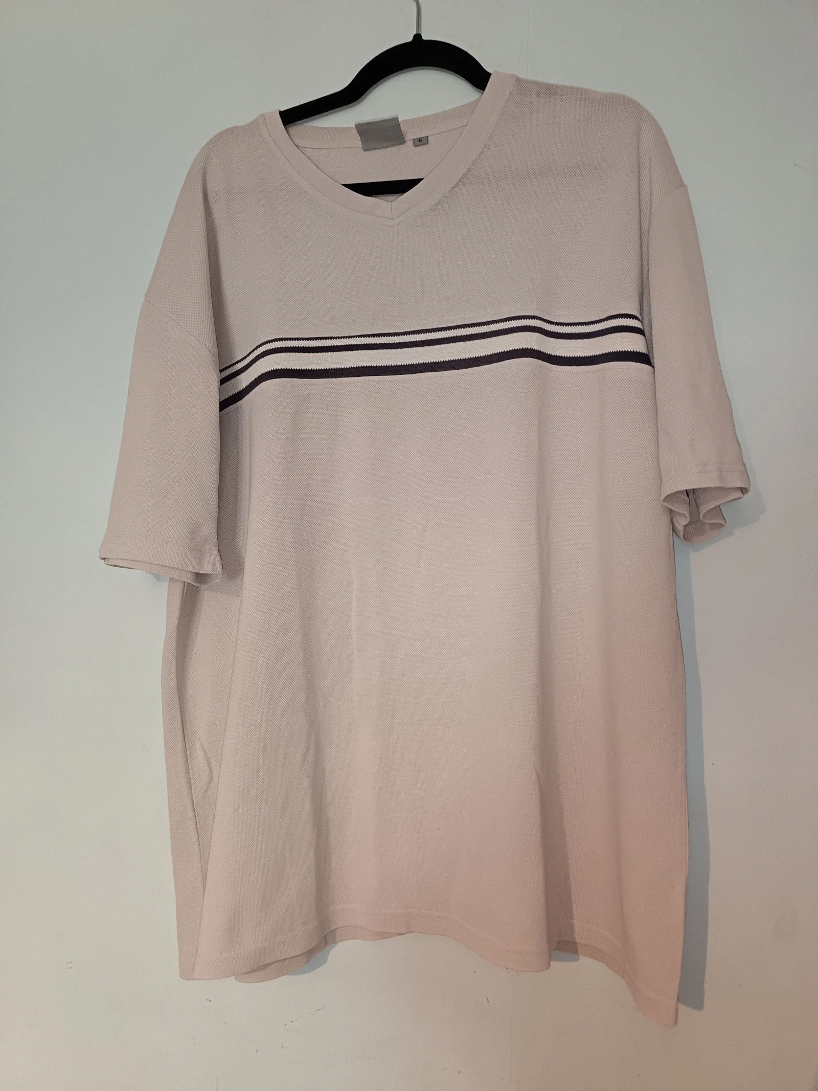 Tee shirt Brice beige taille 6 XL avec bandes horizontales